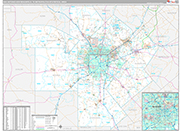 San Antonio-New Braunfels Wall Map Premium Style